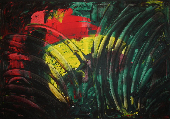  RAIN>FOREST - 08 - Night  - Acryl auf Lwd - 2025 - 50 x 79 cm