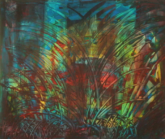  RAIN>FOREST - 11 - big night - Acryl auf Lwd - 2025 - 100 x 120 cm